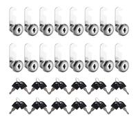 VIDETOL 16 Pack Security Cam Lock, 16mm Cabinet Locks with 32 Keys, Each Key is Different, Security Locker Locks for Cupboard, Drawer, Wardrobe, Letter Box and Toolbox
