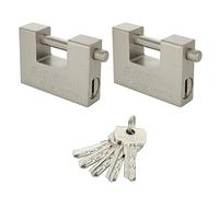 VIDETOL 2 Pcs Container Padlock with Keys, 90mm Heavy Duty Security Padlock, 12mm Thick Shackle, Anti Drill Cylinder, Steel Padlocks for Containers, Door, Sheds, Lockers, Gates and Warehouses