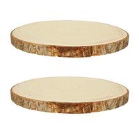 VIDETOL 2 Pcs Natural Wooden Cake Stand, 28-32cm Large Cake Round Display Cakes Board, Wedding Cakes Stands for Wedding, Birthday, Baby Shower, Home Decorations and Christmas Decorations