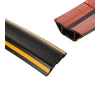 VIDETOL 3M Floor Cable Cover Protector, 3 Cord Rubber Floor Cable Cover, Channels Floors Cables Wire Covers for Office, Home, Workshop, Garages and Gyms
