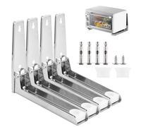 VIDETOL 4 Pcs Microwave Shelf Brackets, Universal Microwave Wall Bracket Max 45kg, Stainless Steel Microwave Mount Brackets Wall Shelf Suitable for All Microwaves