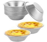 VIDETOL 50 Pcs Egg Tart Molds, 7cm Puto Molder Cookie Steamer Dessert Molds, Aluminum Nonstick Pudding Pans Pie Molds for Muffins, Pudding and Pies