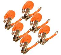 VIDETOL 6 Pcs Heavy Duty Ratchet Straps with Hooks, 5m x 25mm Ratchet Tie Down Straps with 800kg Break Strength, Small Adjustable Ratchet Strap for Vans, Motorcycle, Trucks and Trailer