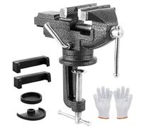 VIDETOL Bench Vice for Workbench, 360° Swivel Base Bench Vise Clamp, Cast Iron Heavy Duty Vice for Workbench, Woodworking, Drilling, Metalworking