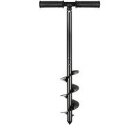 VIDETOL Fence Post Auger, 10X60cm Manual Auger Post Hole Digger with Non-Slip Handle, Adjustable Post Hole Auger for Gardening Planting, Bulb Planting, Umbrella Hole, Post Hole and Mixing Fertilizer