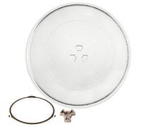 VIDETOL Universal Microwave Plate, 24.5 cm Turntable Microwave with 3 Fixers, Rotating Core and Shaft, Glass Plate for Microwaves, Kitchen, Dining Room