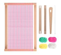 VIDETOL Weaving Loom Kit for Adults Beginners, 30x20cm Weaving Frame Loom, Multi-Craft Wooden Large Lap Frame Knitting Weavings Looms DIY Hand-Knitted Woven Set
