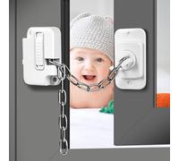 VidFair 2PCS Window Locks for Upvc Windows, Self Adhesive Window Restrictor Locks for Child Pets Safety Protect, Adjustable Window Lock No Drilling for Metal, Wooden, Sliding Window Door Cabinets Lock