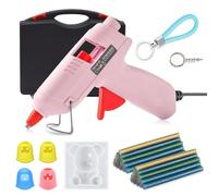 VidFair Glue Gun,Upgraded Version Mini Hot Melt Glue Gun with 30Pcs Glue Sticks(7mmx100mm), On/Off Switch, 20W Mini Hot Glue Gun Blue Fast Heating for DIY Craft Projects and Home Quick Repairs