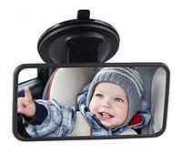VidFair Rear View Mirror Universal Baby Car Inner Mirror Rear View Driving Test Driving Instructor Replacement Car Rearview Mirror with Suction Cup For SUV Trucks 123 * 63mm (Black)