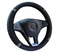 VidFair Steering Wheel Cover,Universal Size M 37-38cm /14.5-15inch Bling Soft Microfiber Leather Auto Elastic Steering Wheel Protector,Car Accessories for Most Cars Black