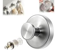 VidFair Suction Hooks,Self Adhesive Hooks for Bathroom,Stainless Steel Waterproof Suction Hooks Without Drilling, Suitable for Bathroom Shower Towel Kitchen Glass Doors 2PCS Brushed Silver