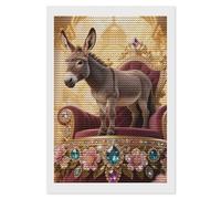 VIDI 5D Diamond Painting Kits for Adults, Donkey on Gem Throne DIY Full Round Drill Diamond Art with Complete Tools, Beginner Friendly Craft for Stress Relief, Home Wall Decor and Gift Idea 8"x12"