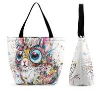 VIDI Abstract Animals Shopping Bag for Women Shoulder Bag Reusable Grocery Bags Tote Bags for Work, Beach, Travel