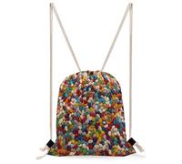 VIDI Assorted Jelly Beans Drawstring Backpack Canvas String Bag Sports Sackpack Gym Sack for Men Women