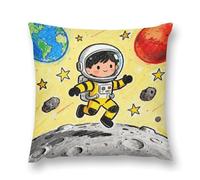 VIDI Astronaut Moon Adventure Pillow Covers Decorative Throw Pillow Covers Farmhouse Double-Sided Pillowcases Soft Cushion Cases Christmas Home Decor for Couch Bed Sofa Living Room 18 "x18
