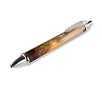 VIDI Ballpoint Pens Amber Castle Scenery Fine Point 0.5mm Black Pen with Super Soft Grip Ball Point Pen Smooth Writing Retractable Pens for Men Women 1 PCS