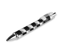 VIDI Ballpoint Pens Black White Race Checkered Flag Fine Point 0.5mm Black Pen with Super Soft Grip Ball Point Pen Smooth Writing Retractable Pens for Men Women 1 PCS