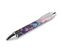 VIDI Ballpoint Pens Butterfly Iris Bloom Fine Point 0.5mm Black Pen with Super Soft Grip Ball Point Pen Smooth Writing Retractable Pens for Men Women 1 PCS