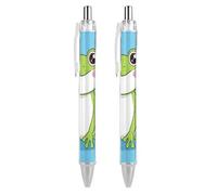 VIDI Ballpoint Pens Frog Fine Point 0.5mm Black Pen with Super Soft Grip Ball Point Pen Smooth Writing Retractable Pens for Men Women 2 PCS
