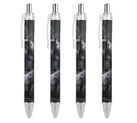 VIDI Ballpoint Pens Gorilla on The Ground Fine Point 0.5mm Black Pen with Super Soft Grip Ball Point Pen Smooth Writing Retractable Pens for Men Women 4 PCS