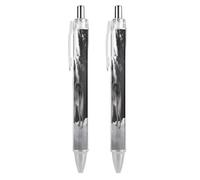 VIDI Ballpoint Pens Howling Wolf Fine Point 0.5mm Black Pen with Super Soft Grip Ball Point Pen Smooth Writing Retractable Pens for Men Women 2 PCS