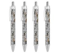 VIDI Ballpoint Pens Little Yorkshire Terrier Doodle Fine Point 0.5mm Black Pen with Super Soft Grip Ball Point Pen Smooth Writing Retractable Pens for Men Women 4 PCS