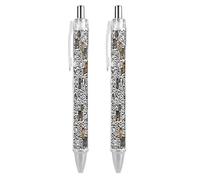 VIDI Ballpoint Pens Little Yorkshire Terrier Doodle Fine Point 0.5mm Black Pen with Super Soft Grip Ball Point Pen Smooth Writing Retractable Pens for Men Women 2 PCS