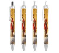 VIDI Ballpoint Pens Myth Queen Fine Point 0.5mm Black Pen with Super Soft Grip Ball Point Pen Smooth Writing Retractable Pens for Men Women 4 PCS