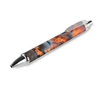 VIDI Ballpoint Pens Passenger Plane Under Volcanic Eruption Fine Point 0.5mm Black Pen with Super Soft Grip Ball Point Pen Smooth Writing Retractable Pens for Men Women 1 PCS