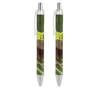 VIDI Ballpoint Pens Red Eyed Tree Frog Fine Point 0.5mm Black Pen with Super Soft Grip Ball Point Pen Smooth Writing Retractable Pens for Men Women 2 PCS