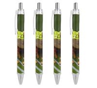 VIDI Ballpoint Pens Red Eyed Tree Frog Fine Point 0.5mm Black Pen with Super Soft Grip Ball Point Pen Smooth Writing Retractable Pens for Men Women 4 PCS