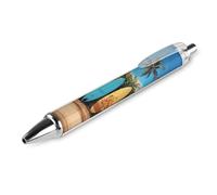 VIDI Ballpoint Pens Surf's Up Surfboard Fine Point 0.5mm Black Pen with Super Soft Grip Ball Point Pen Smooth Writing Retractable Pens for Men Women 1 PCS
