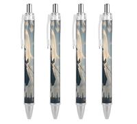VIDI Ballpoint Pens Witch in The Sky Fine Point 0.5mm Black Pen with Super Soft Grip Ball Point Pen Smooth Writing Retractable Pens for Men Women 4 PCS