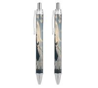 VIDI Ballpoint Pens Witch in The Sky Fine Point 0.5mm Black Pen with Super Soft Grip Ball Point Pen Smooth Writing Retractable Pens for Men Women 2 PCS