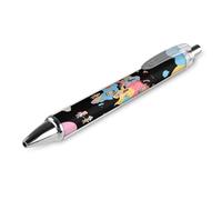 VIDI Ballpoint Pens World Map Fine Point 0.5mm Black Pen with Super Soft Grip Ball Point Pen Smooth Writing Retractable Pens for Men Women 1 PCS