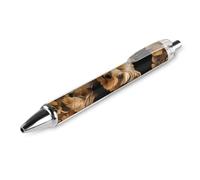 VIDI Ballpoint Pens Yorkshire Terrier in The Cave Fine Point 0.5mm Black Pen with Super Soft Grip Ball Point Pen Smooth Writing Retractable Pens for Men Women 1 PCS