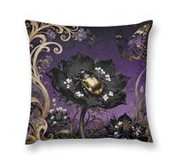 VIDI Beetle Nigella Petal Pillow Covers Decorative Throw Pillow Covers Farmhouse Double-Sided Pillowcases Soft Cushion Cases Christmas Home Decor for Couch Bed Sofa Living Room 18 "x18