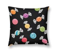VIDI Black Colorful Candys Pillow Covers Decorative Throw Pillow Covers Farmhouse Double-Sided Pillowcases Soft Cushion Cases Christmas Home Decor for Couch Bed Sofa Living Room 12 "x12