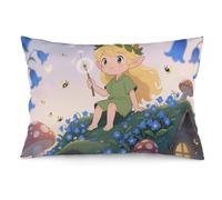 VIDI Blonde Elf Holding A Magic Wand Throw Pillow Covers 12 "x20 Decorative Pillow Protectors with Hidden Zipper Soft Plush Pillowcase Lumbar Pillows Covers for Living Room Couch Bed Sofa Home Decor