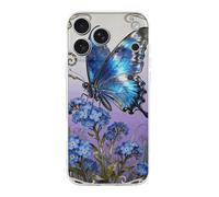 VIDI Blue Morpho Myosotis Compatible for iPhone 17 Case Slim Shockproof Soft TPU Phone Case Slim Aesthetic Protective Cover for Women Men
