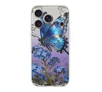 VIDI Blue Morpho Myosotis Compatible for iPhone 17 Case Slim Shockproof Soft TPU Phone Case Slim Aesthetic Protective Cover for Women Men