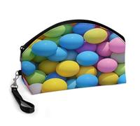 VIDI Brightly Colored Spheres Makeup Bag Portable Toiletry Bags Travel Lipstick Cosmetic Bag with Zipper Large Capacity Curved Coin Purse for Skincare Brushes