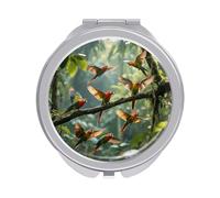VIDI Compact Makeup Mirror with 1x/2x Magnification -Colored Parrot Folding Travel Mirror for Purses, Portable Double-Sided Pocket Mirrors for Women, Ideal for Travel, Makeup, and On-The-Go Use
