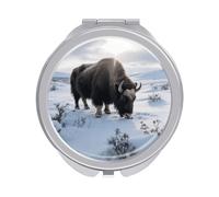 VIDI Compact Makeup Mirror with 1x/2x Magnification -Consuming Cattle Folding Travel Mirror for Purses, Portable Double-Sided Pocket Mirrors for Women, Ideal for Travel, Makeup, and On-The-Go Use