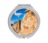 VIDI Compact Makeup Mirror with 1x/2x Magnification -Native American Folding Travel Mirror for Purses, Portable Double-Sided Pocket Mirrors for Women, Ideal for Travel, Makeup, and On-The-Go Use