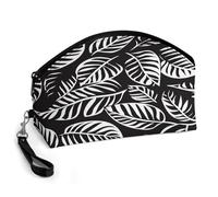 VIDI Complex Leaf Texture Makeup Bag Portable Toiletry Bags Travel Lipstick Cosmetic Bag with Zipper Large Capacity Curved Coin Purse for Skincare Brushes