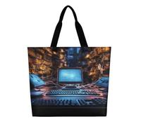 VIDI Computers And Internet Tote Bags Reusable Grocery Bags Large Shopping Bag DIY Shoulder Bag for Women Work