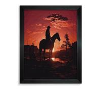VIDI Cowboy West 5D Diamond Painting Kits for Adults Large DIY Round Drill Diamond Art with Frame Beginner Friendly Craft Gem Painting for Stress Relief Home Wall Decor Blackwood 40 * 50cm