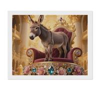 VIDI Donkey on Gem Throne Diamond Painting Kits for Adults 16"x20" 5D DIY Full Round Drill Diamond Art with Complete Tools Beginner Friendly Craft for Stress Relief, Home Wall Decor and Gift Idea